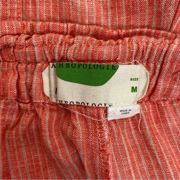 Anthropologie Size Medium Beachcomber Coral Embroidered Linen Pull On Shorts - Picture 6 of 8